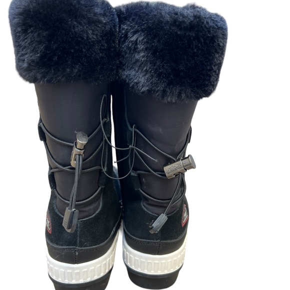 Pajar Canada Barb Waterproof Leather Suede Faux Fur Black Winter Boot Size 10 - Picture 8 of 15